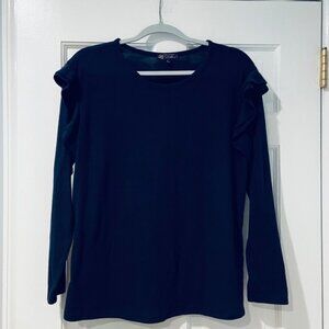DG2 Women’s Size Large Navy Blue Long Sleeve T-Shirt